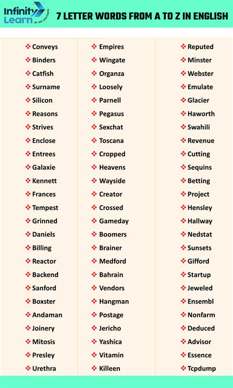 common 7 letter words